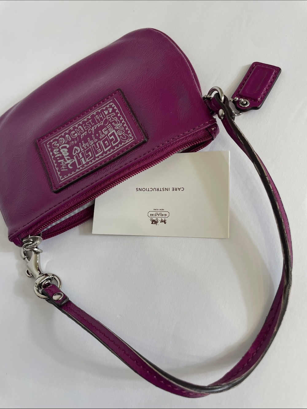 Coach Poppy Patent Leather Wristlet - Picture 9 of 9